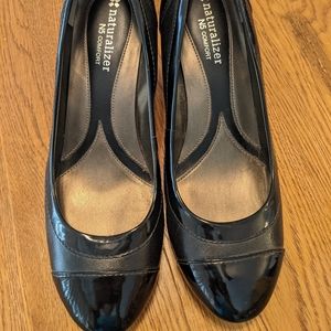 Black pumps with 3-in heel. Size 7.5W